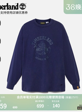 Timberland添柏岚官方日本系列男款长袖T恤水洗做旧宽松|A2EZ1