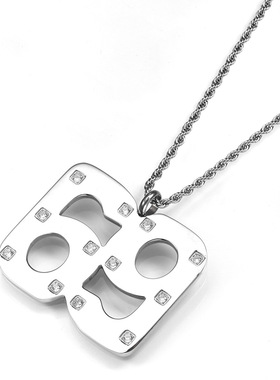 Hiphop街头说唱嘻哈配饰6ix9ine同款69项链微镶锆石钛钢男女吊坠