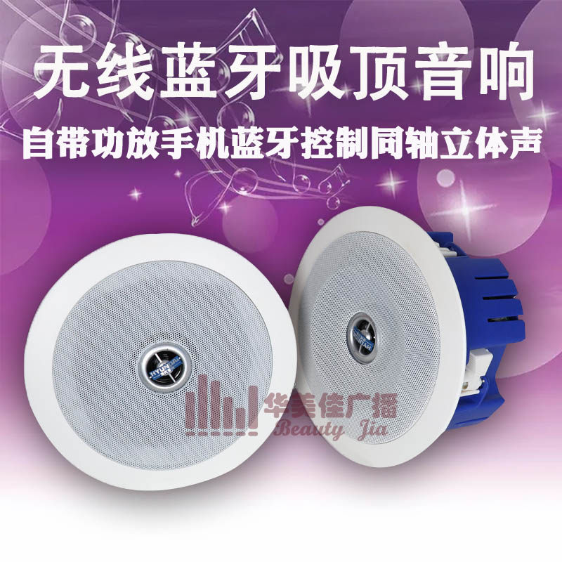 抖音同款蓝牙吸顶喇叭扬声器自带功放50W防水防火防油烟厨房家庭