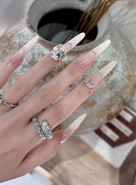 ElsaNail 轻奢手工穿戴甲高级感爆闪富贵千金猫眼可拆卸美甲贴片