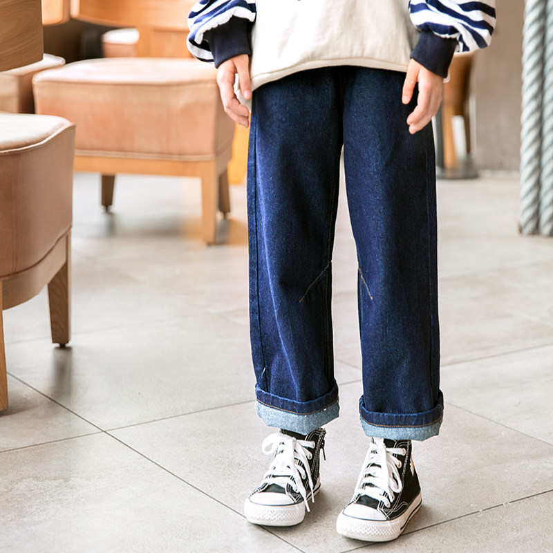 女童牛仔裤秋冬2025新款中大裤子