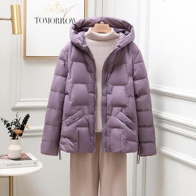 白鸭羽绒短款2025新款连帽羽绒服