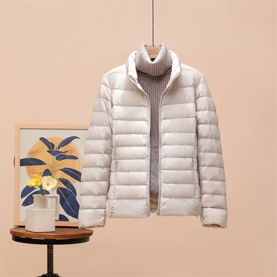 2025新款白鸭羽绒轻薄羽绒女立领
