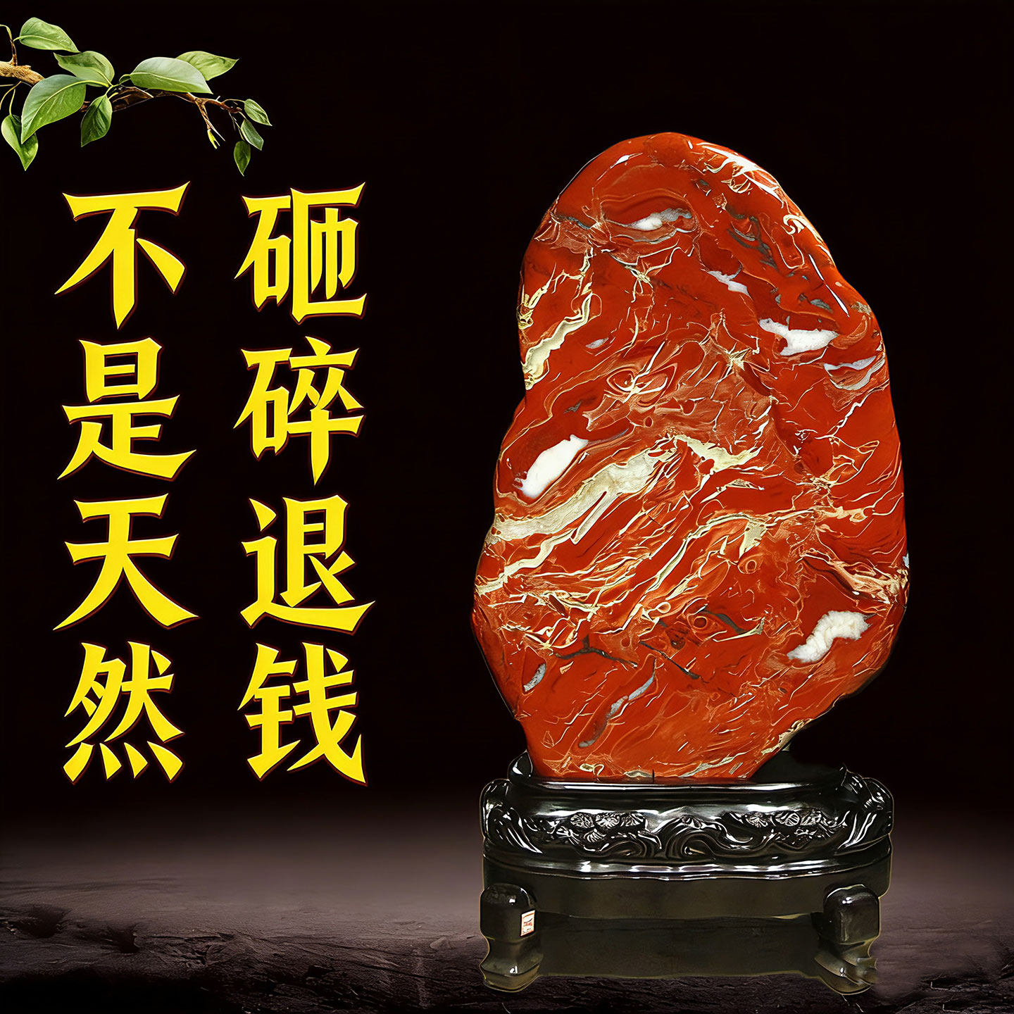 免费刻字天然红色南非鸡血红碧玉原石头客厅办公室风水石乔迁送礼