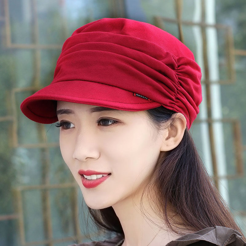 韩版男女款软沿褶皱圆顶休闲光身布帽中老年遮阳帽遮白发鸭舌帽
