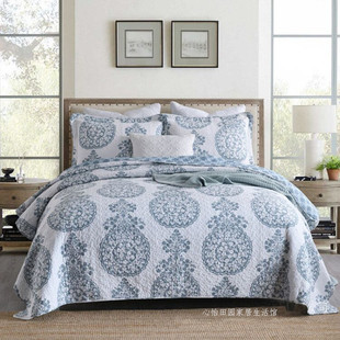 床盖欧式 夹棉四季 纯棉绗缝被三件套全棉高档韩式 美式 通用床单床罩