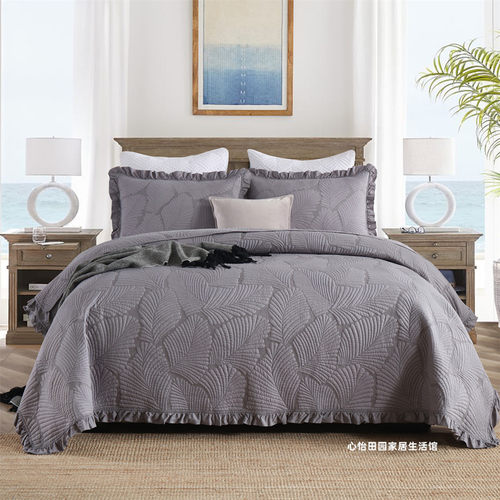 纯棉轻奢高端床盖四季通用绗缝被