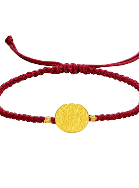 赛菲尔黄金转运珠古法金手绳足金