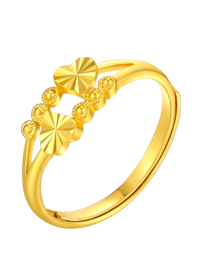 赛菲尔足金999.9双爱心戒指