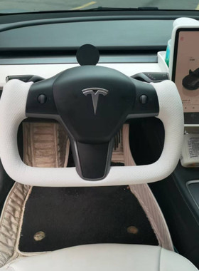 特斯拉Model3ModelYModelSModelX手缝yoke翻毛皮真皮方向盘套把套