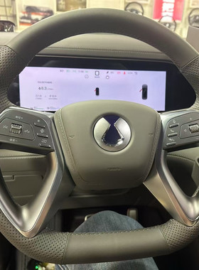 腾势D9N9Z9GTN7N8L腾势XN8翻毛皮原车色纳帕真皮手缝方向盘套