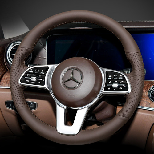 适用于奔驰E300L把套GLS450 C260L GLC GLE350真皮S400L方向盘套