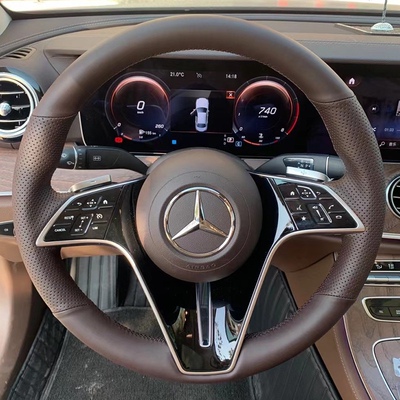 奔驰E300L方向盘套真皮手缝
