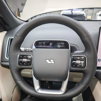 新款理想L7L8L9ONEL6NAPA手缝头层小牛皮专用翻毛皮方向盘套把套