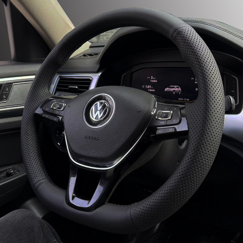 15~21款大众凌度速腾迈腾方向盘套纳帕真皮手缝途观途安朗逸把套