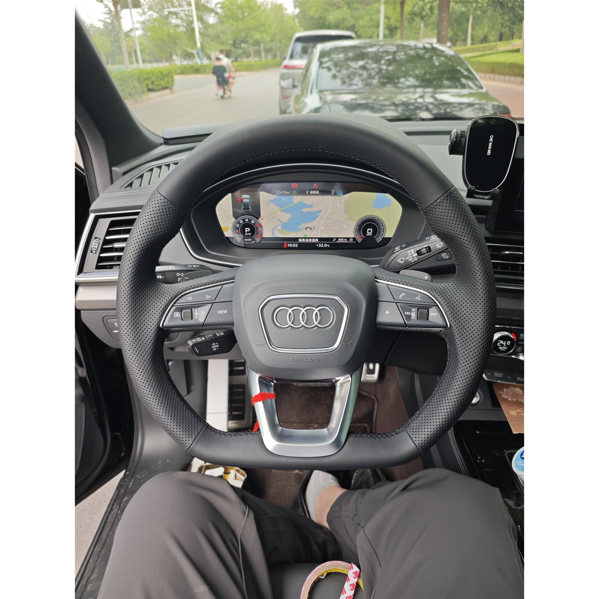奥迪Q5LRS5真皮手缝方向盘套平底A4L/A3/A6L/Q5L/Q3Q7