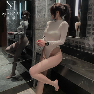 欲擒故纵高弹力内衣性感制服女显身材连体衣