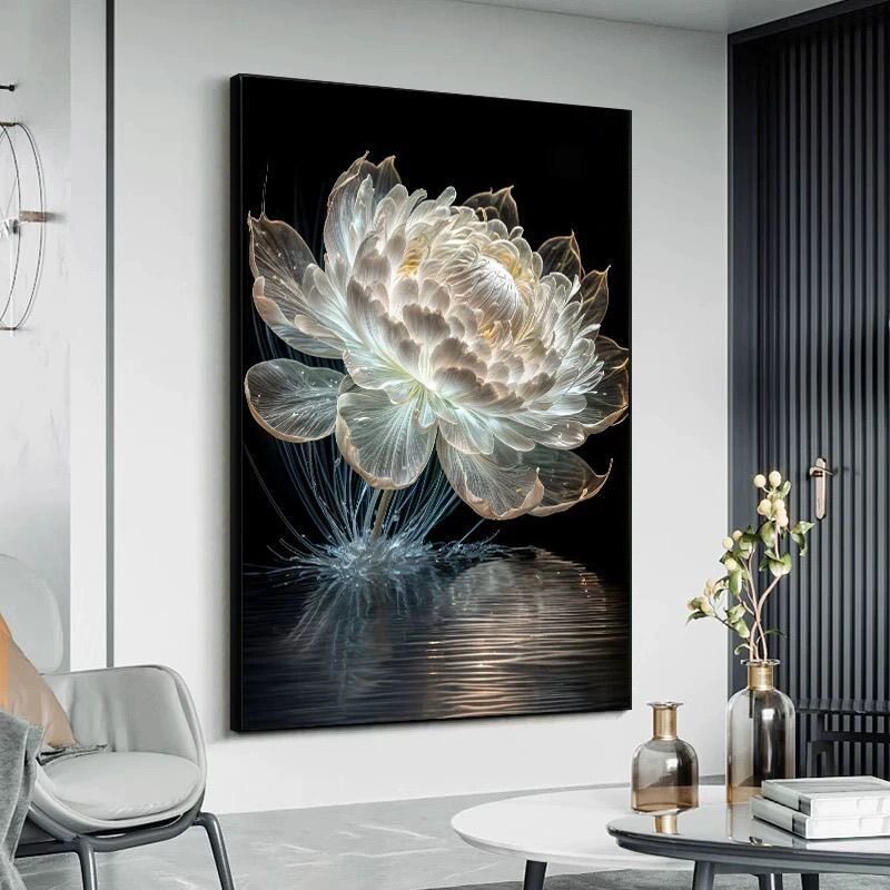 高级感牡丹花5d钻石画带框满钻新款简约花卉客厅卧室优雅砖石贴画