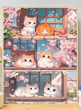 樱花猫咪2025新款钻石画
