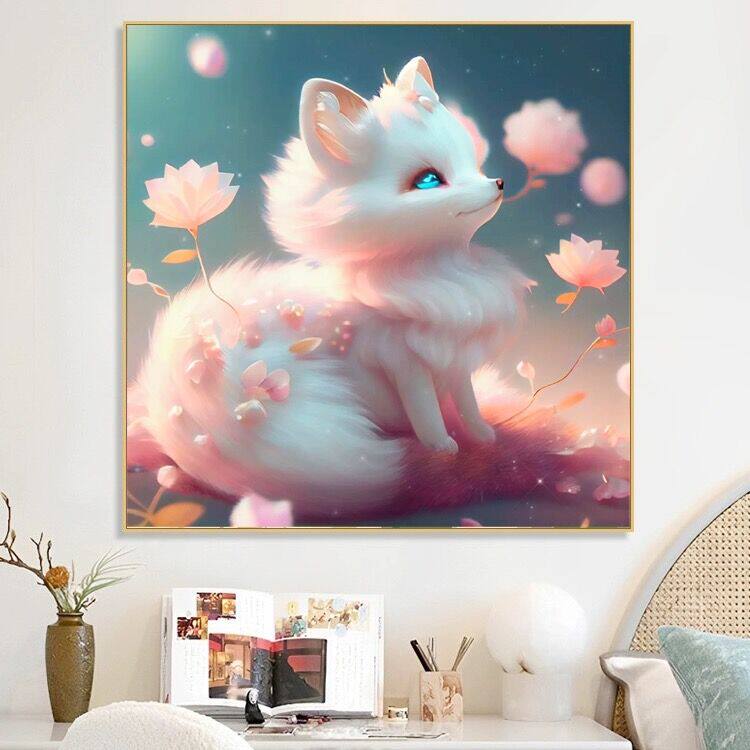 小狐狸钻石画卡通动物满钻小件儿童房简单手工贴钻2023新款十字绣