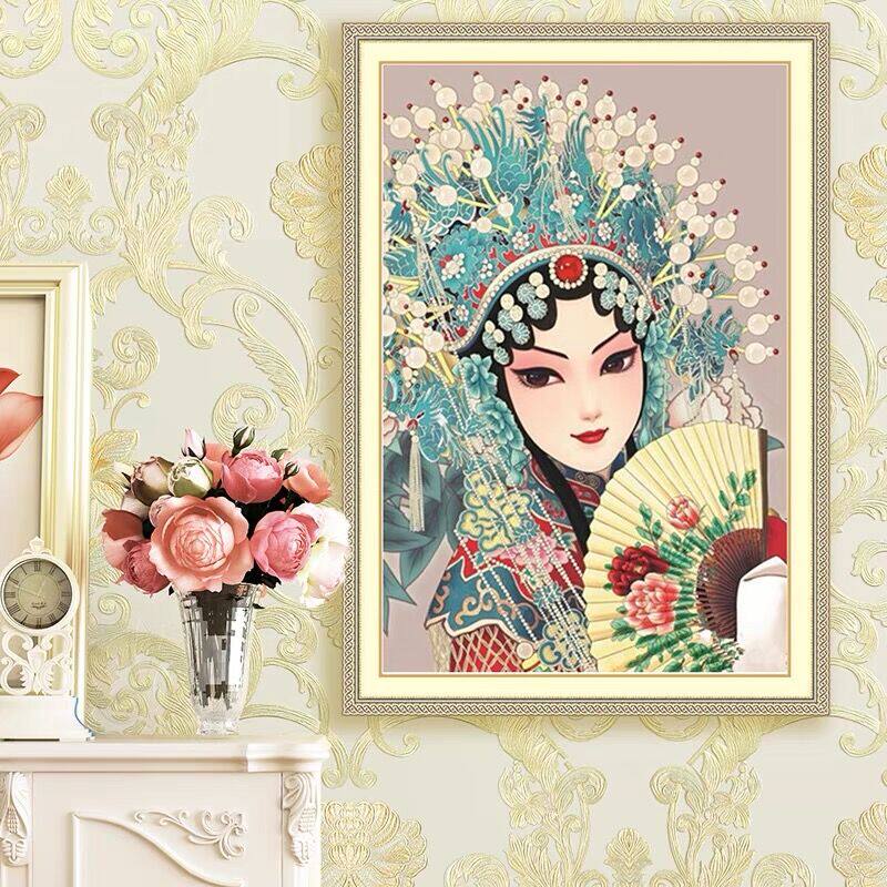 钻石画新款满钻古风花旦客厅戏曲点贴钻十字绣卧室京剧人物杨贵妃
