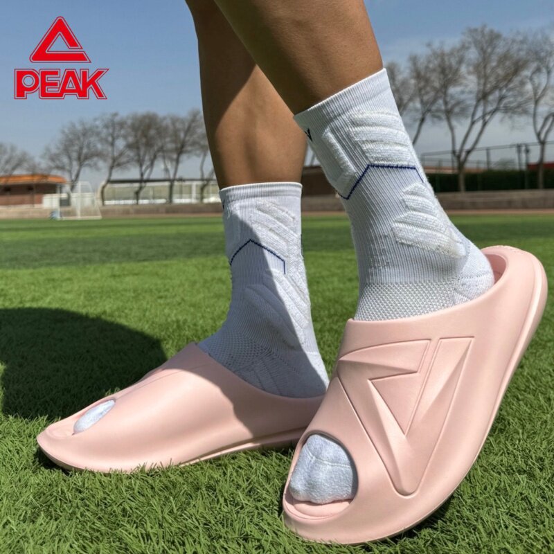 匹克新款夏季态极拖鞋一字拖男士小胖拖室外沙滩粉软弹DL410377