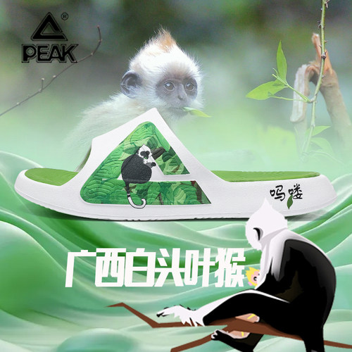 匹克态极白叶猴2025夏拖鞋男外穿女情侣居家沙滩运动休闲防滑一字