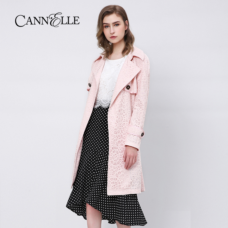 Cannelle晴迷桂莉风衣式蕾丝外套