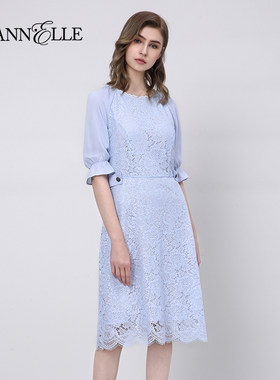 Cannelle晴迷桂莉蕾丝女士夏季连衣裙