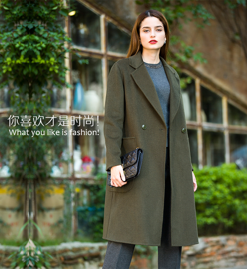 晴迷桂莉Cannelle断码专柜羊毛呢双面呢外套大衣