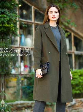 晴迷桂莉Cannelle断码专柜羊毛呢双面呢外套大衣