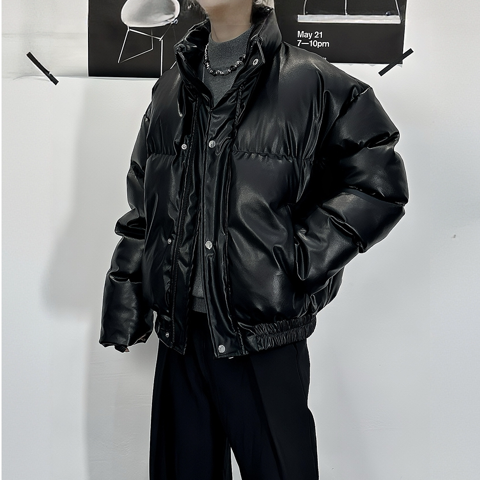 pu皮棉服男冬季新款外套加厚棉衣