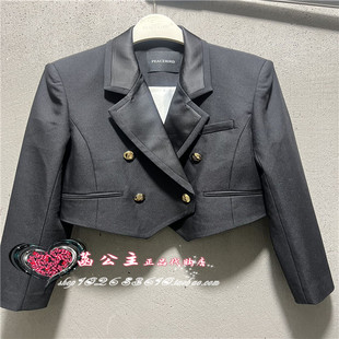 A1BAE1429太平鸟女装2024春专柜正品短款双排扣西装A1BAE142989