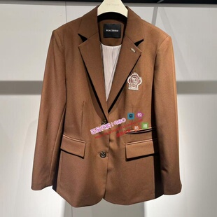 A1BAE3472太平鸟女装2024秋绣花标西装A1BAE347277