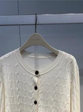 A1EAE424A 女装2024冬专柜正品经典绞花开衫A1EAE424AM1