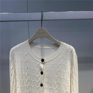 A1EAE424A 女装2024冬专柜正品经典绞花开衫A1EAE424AM1
