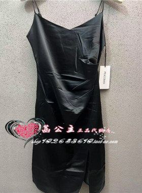 A1FAE3465太平鸟女装2024秋专柜正品醋酸吊带连衣裙A1FAE346589