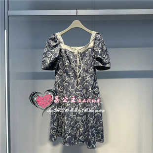 方领连衣裙A1FAE2428C5 法式 A1FAE2428太平鸟女装 2024夏专柜正品