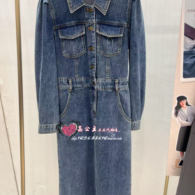 3G3290611-1 898 SEIFINI/诗凡黎2025春国内代购正品牛仔连衣裙