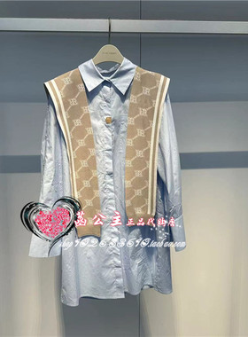 A1FAE2113太平鸟女装2024夏专柜正品披肩衬衫连衣裙A1FAE211356