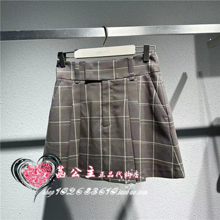 A1GED2311太平鸟女装2023夏装新款时尚格纹半裙 A1GED2311B7