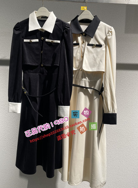 太平鸟2023冬新款正品连衣裙A1FAD4244假俩件连衣裙A1FAD424489