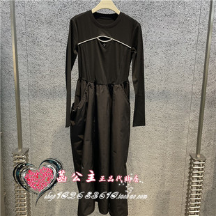 A3FAE1362太平鸟女装 针织拼接连衣裙A3FAE136289 2024春专柜正品