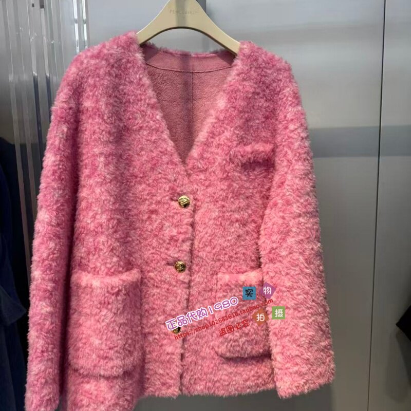 A1ADE415T 女装2024冬专柜正品气质V领羊毛外套A1ADE415TF6