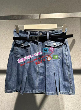 A1GED2375太平鸟女装2023夏装新款A型牛仔半裙 A1GED237555