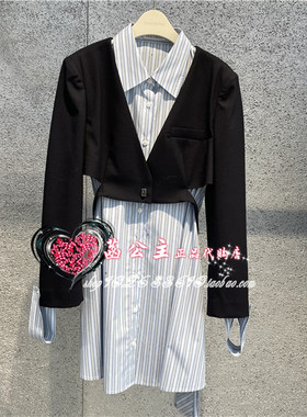 A1FAE1347太平鸟女装2024春专柜正品假两件连衣裙A1FAE134758