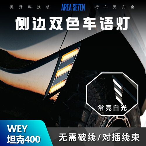 坦克400侧边轮眉灯双色车