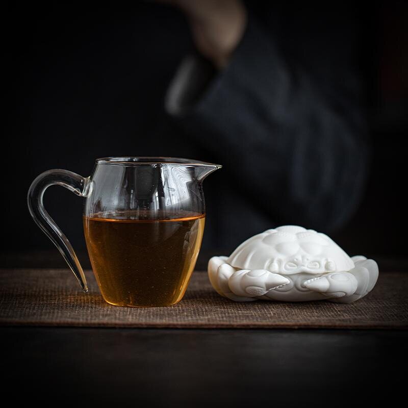 创意螃蟹一体过滤茶漏白瓷可养茶