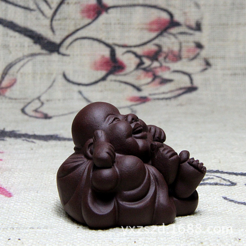 厂家批发宜兴紫砂雕塑茶宠顶呱呱