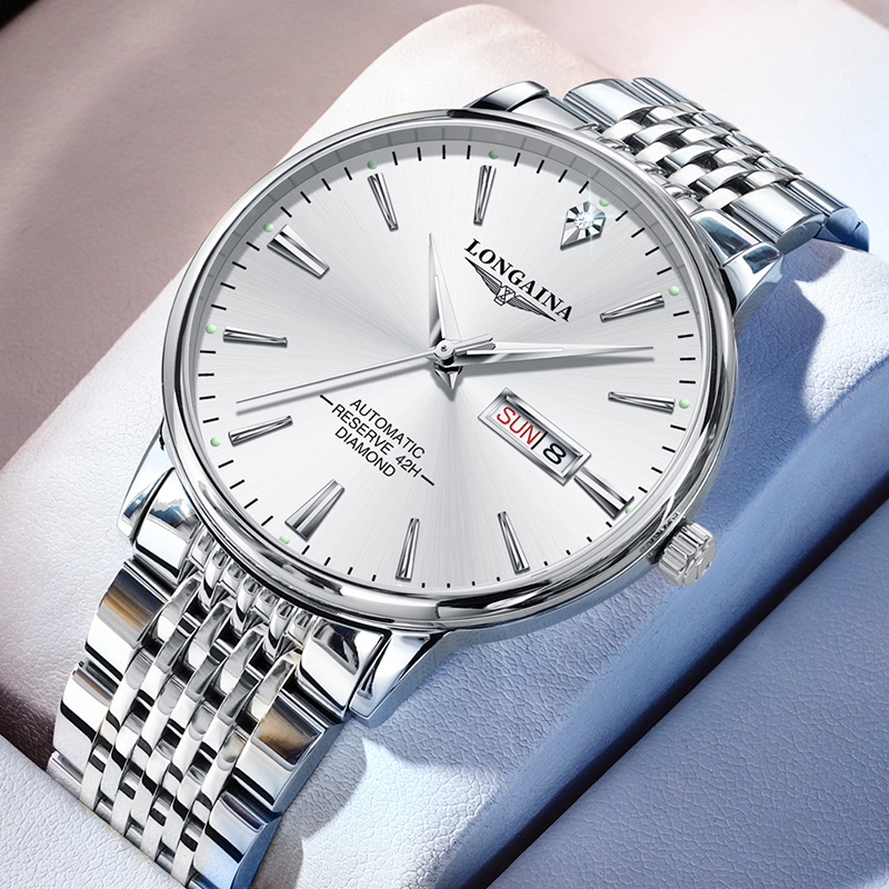 2025瑞士新款冲浪琴师名牌手表男机械表超薄时尚真钻夜光防水款